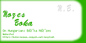 mozes boka business card